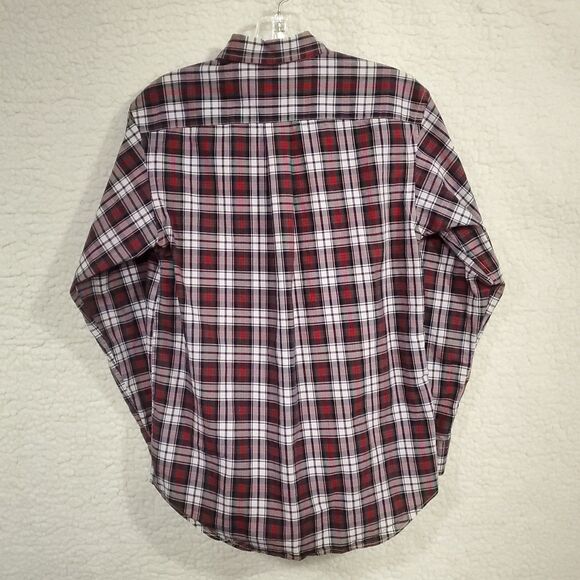 Ralph Lauren Shirt Men's Large (14-16) Red Blue Green White Plaid Cotton Button - Picture 2 of 16